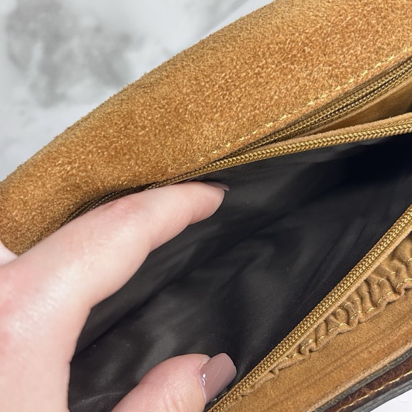 Patricia‎ Nash Floral Leather Crossbody Bag Suede Multiple Compartments - Picture 6 of 12